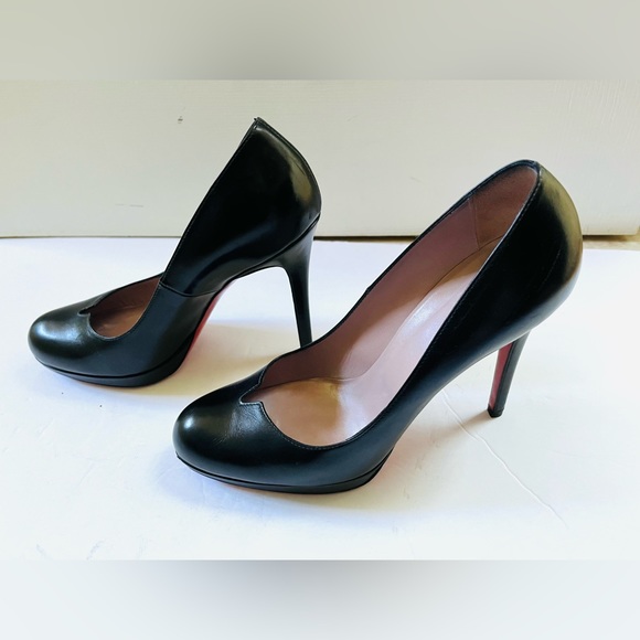 Stunning stiletto shoes shiny Black Real Leather heels pump with Platform Eur 40 - Picture 11 of 16